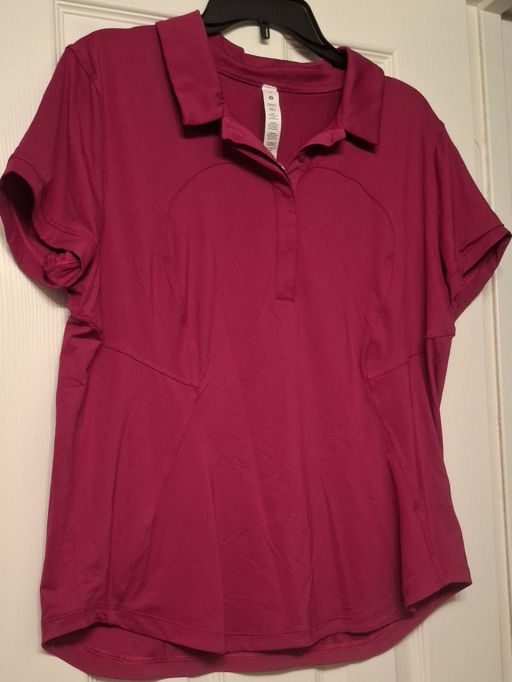 lululemon Quick-Drying Short-Sleeve Polo Shirt Pink Size 14